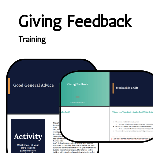 Giving Feedback: A Training Session