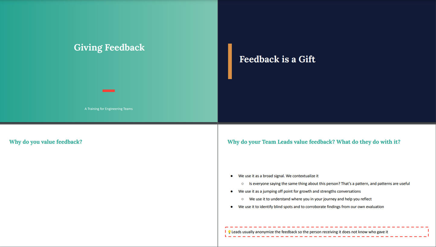 Giving Feedback: A Training Session