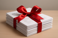 a bundle of documents that looks like a wrapped gift